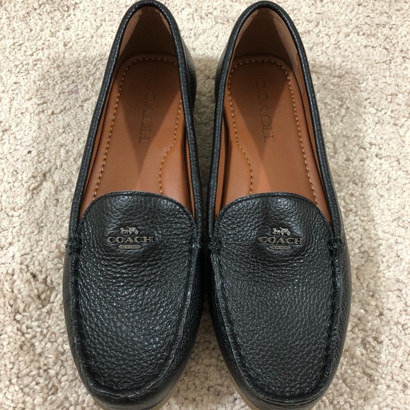 coach black leather shoes